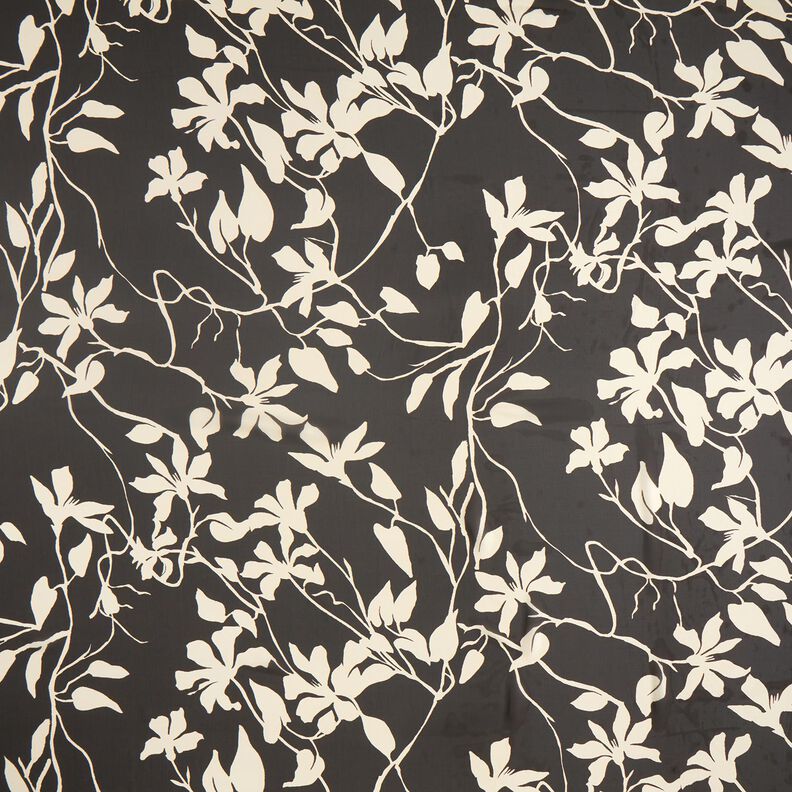 Chiffon blomster genanvendt – sort/lysebeige,  image number 1